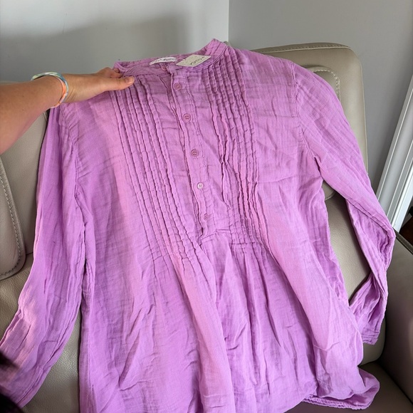NWT Free People X CP Shades Yoko Pleated Tunic Top Lavender - Picture 3 of 9